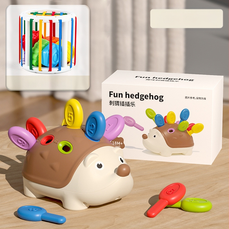 Matu raibu darba vārdā mazs ezītis smalko motoriku treniņu rotaļlietas puzle agrīnā izglītība 1 3 gadus veci zīdaiņi un bērni roku-acu koordinācija