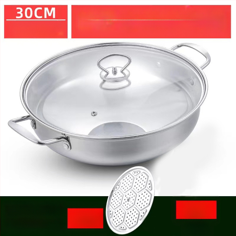 Specialus sriubos puodas indukcinei viryklei, komercinis įgaubtas nerūdijančio plieno garintuvas, sriubos puodas, buitinis įgaubtas karšto puodo su magnetiniu apvaliu dugnu puodas