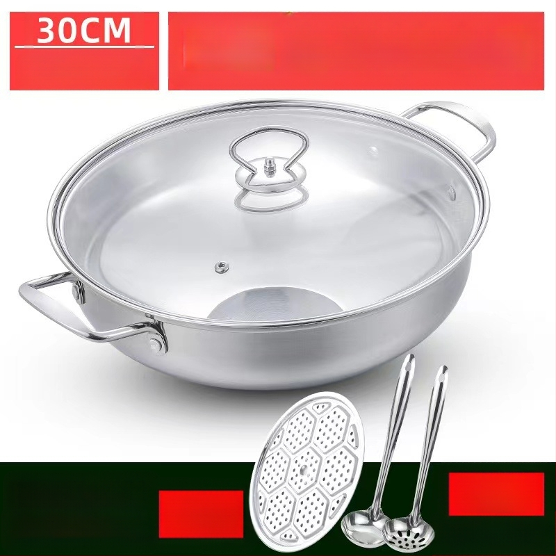 Specialus sriubos puodas indukcinei viryklei, komercinis įgaubtas nerūdijančio plieno garintuvas, sriubos puodas, buitinis įgaubtas karšto puodo su magnetiniu apvaliu dugnu puodas