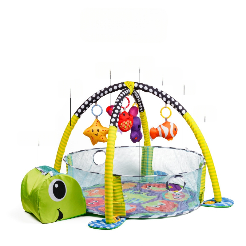 Tarpvalstybinis kūdikių tvoros žaidimas Fitneso stovas Naujagimio kūdikio nušvitimas Ankstyvojo ugdymo vandenyno šliaužimo kilimėlis Kamuolys baseino žaislas Dovana