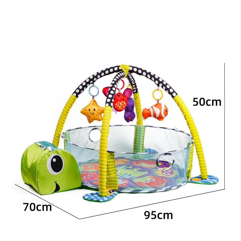 Tarpvalstybinis kūdikių tvoros žaidimas Fitneso stovas Naujagimio kūdikio nušvitimas Ankstyvojo ugdymo vandenyno šliaužimo kilimėlis Kamuolys baseino žaislas Dovana