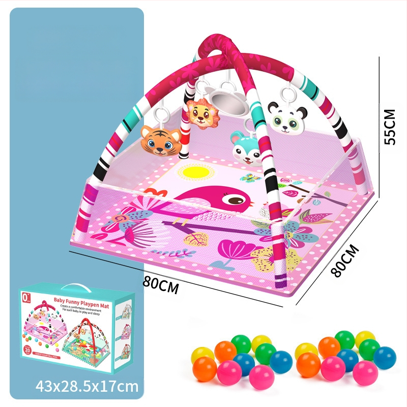 Tarpvalstybinis kūdikių tvoros žaidimas Fitneso stovas Naujagimio kūdikio nušvitimas Ankstyvojo ugdymo vandenyno šliaužimo kilimėlis Kamuolys baseino žaislas Dovana