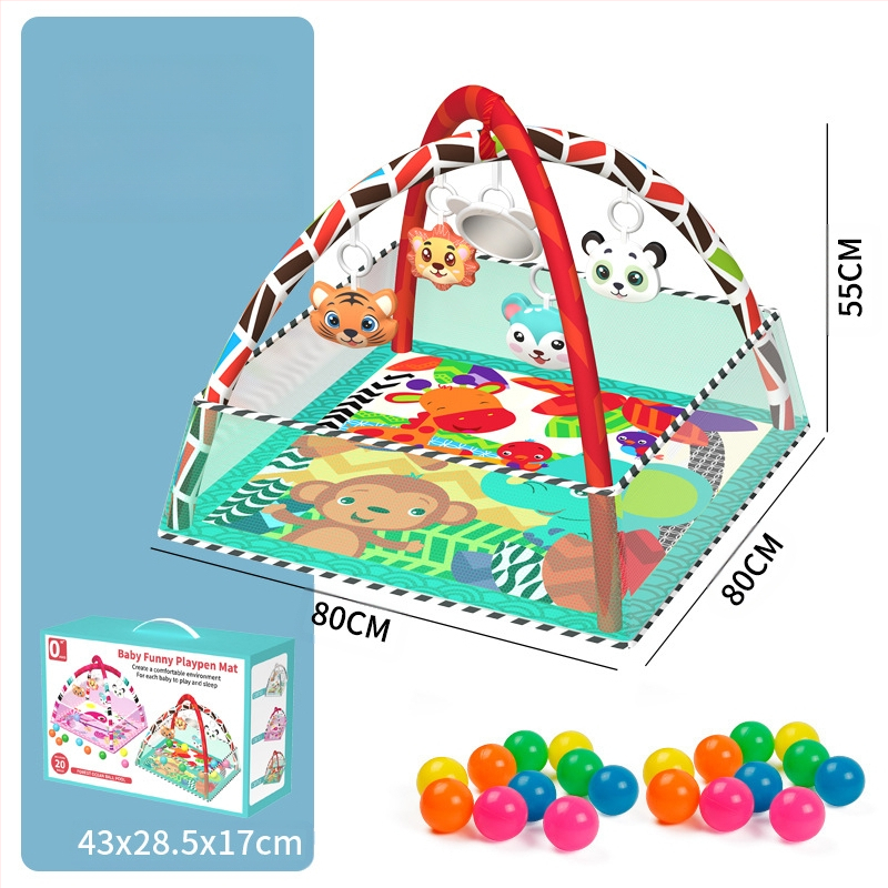 Tarpvalstybinis kūdikių tvoros žaidimas Fitneso stovas Naujagimio kūdikio nušvitimas Ankstyvojo ugdymo vandenyno šliaužimo kilimėlis Kamuolys baseino žaislas Dovana