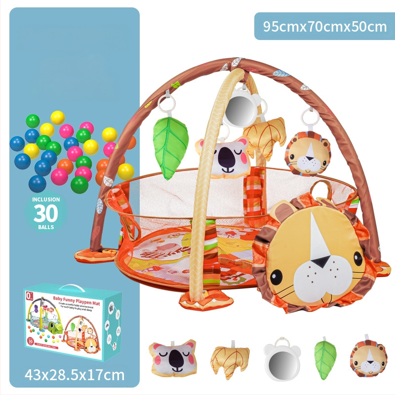 Tarpvalstybinis kūdikių tvoros žaidimas Fitneso stovas Naujagimio kūdikio nušvitimas Ankstyvojo ugdymo vandenyno šliaužimo kilimėlis Kamuolys baseino žaislas Dovana