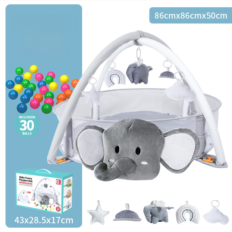 Tarpvalstybinis kūdikių tvoros žaidimas Fitneso stovas Naujagimio kūdikio nušvitimas Ankstyvojo ugdymo vandenyno šliaužimo kilimėlis Kamuolys baseino žaislas Dovana