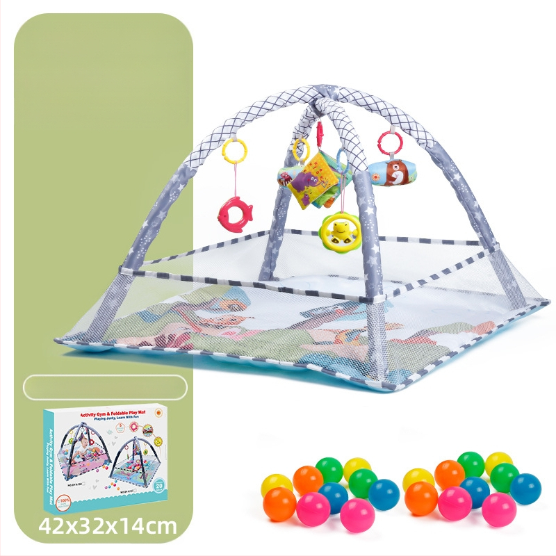 Tarpvalstybinis kūdikių tvoros žaidimas Fitneso stovas Naujagimio kūdikio nušvitimas Ankstyvojo ugdymo vandenyno šliaužimo kilimėlis Kamuolys baseino žaislas Dovana