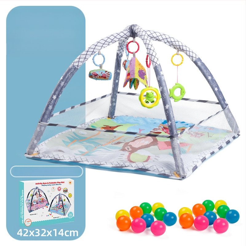 Tarpvalstybinis kūdikių tvoros žaidimas Fitneso stovas Naujagimio kūdikio nušvitimas Ankstyvojo ugdymo vandenyno šliaužimo kilimėlis Kamuolys baseino žaislas Dovana