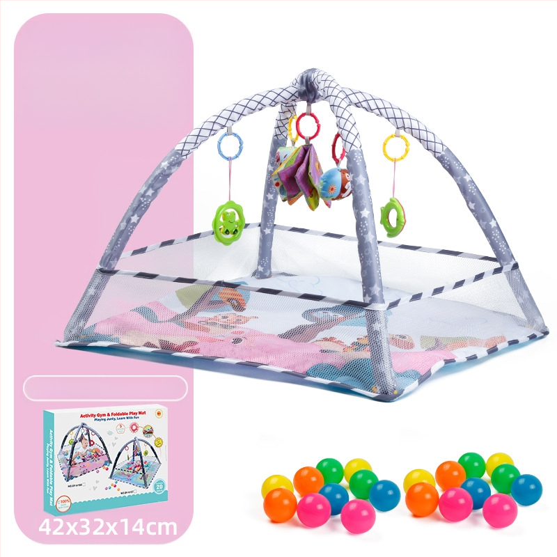 Tarpvalstybinis kūdikių tvoros žaidimas Fitneso stovas Naujagimio kūdikio nušvitimas Ankstyvojo ugdymo vandenyno šliaužimo kilimėlis Kamuolys baseino žaislas Dovana