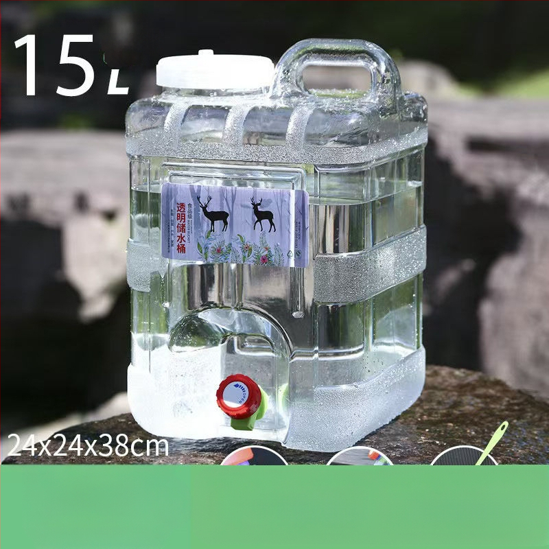Vandens laikymo plastikinis kibiras su dangteliu ir čiaupą buitiniam vandens laikymo lauko kibirui, montuojamam ant transporto priemonės, savaeigiam vandens laikymo bakui, grynam mineraliniam vandeniui
