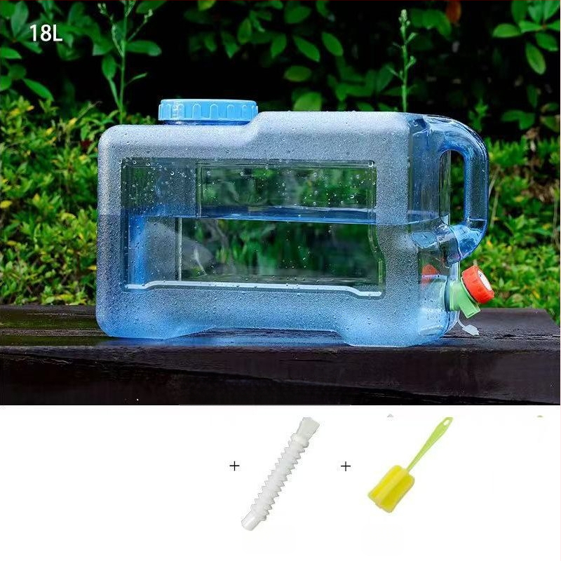 Vandens laikymo plastikinis kibiras su dangteliu ir čiaupą buitiniam vandens laikymo lauko kibirui, montuojamam ant transporto priemonės, savaeigiam vandens laikymo bakui, grynam mineraliniam vandeniui
