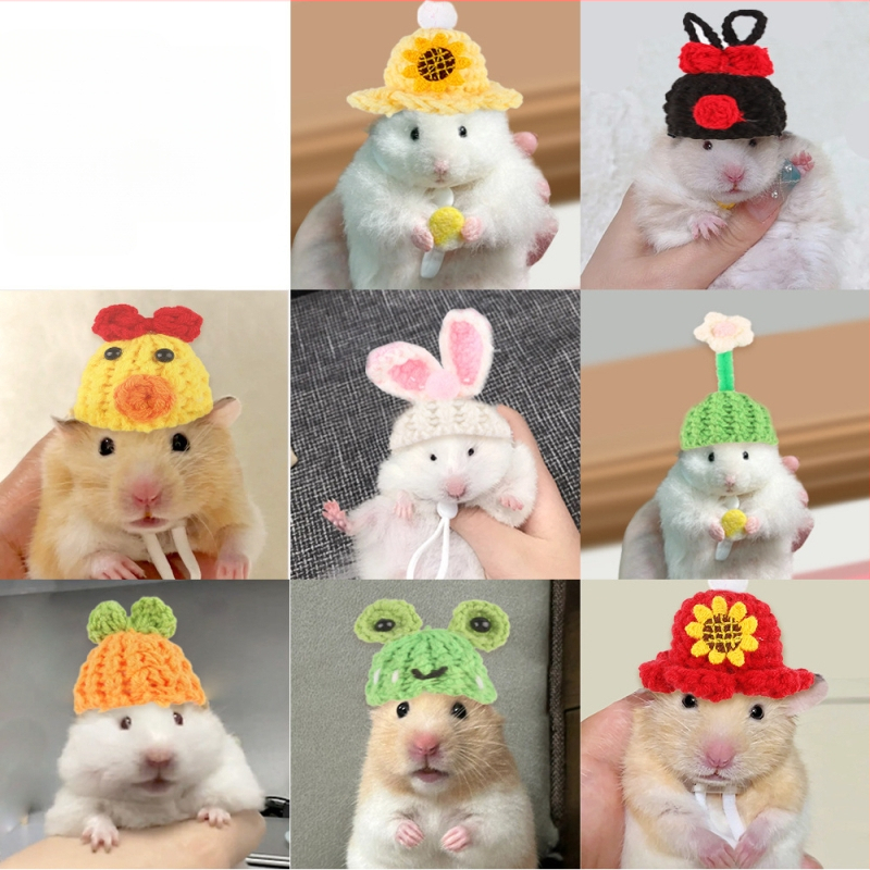 Mini merisea mütsi fotorekvisiidid, käsitööna valminud armas meekott, Cyruse müts, kuldse karu kootud hamstri müts