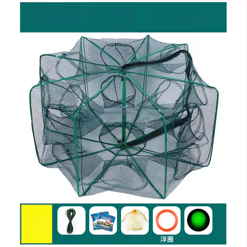 Kokkupandav krevetipüügivõrk, ainult sisse ja välja, angerjapüügivõrk, homaarivõrk, krevetivõrk, kalavõrk, krabipüügivõrk