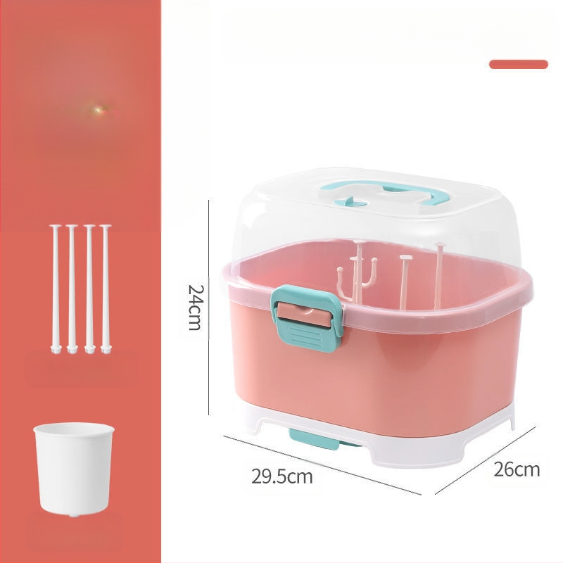 2025. aasta uue toote kodumajapidamises kasutatav beebitarvete hoiupudelite korraldaja lemmikloomade materjalist tolmukindel ja vett tühjendav pudelite hoiukarp