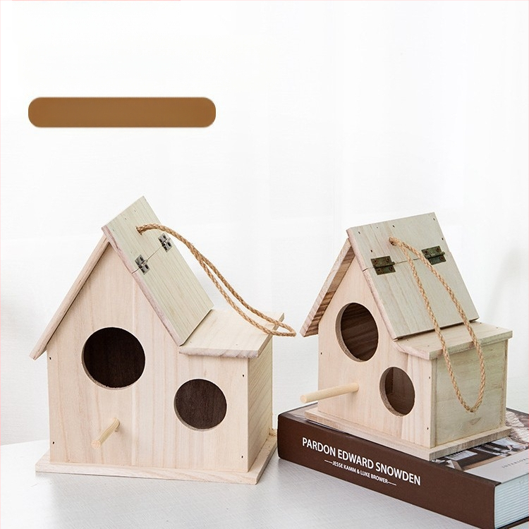 Linnupesa, papagoipesa, soe sigimiskast, õues kasutatav täispuidust rippuv pesa, linnumaja, tiigri nahast pojengist linnupesa, kooruv väike linnupesa