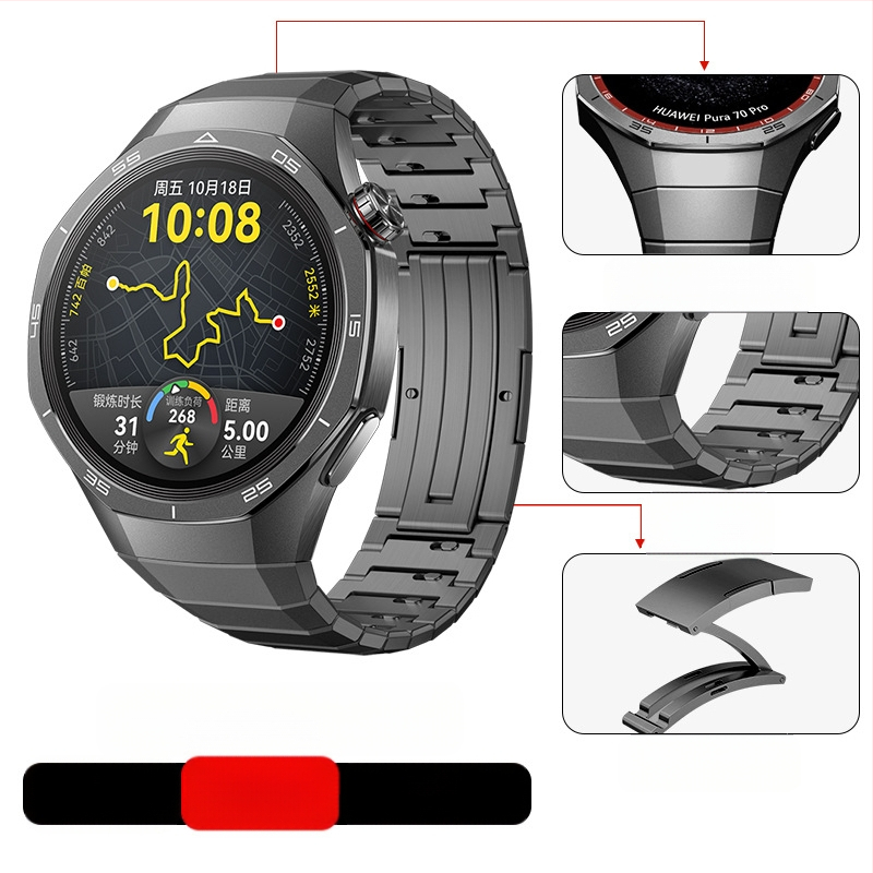 Tinka „Huawei Gt5/Pro Watch“ titano lydinio gryno titano dirželiui „GT4/Watch5/4/6“ verslo stiliaus laikrodžio dirželiui