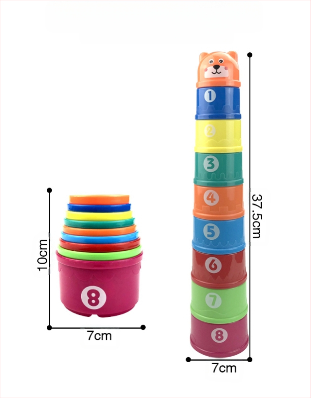 Bērnu krāsaina sakrauta krūze, krāsaina kognitīvi sakrauta krūze, mazuļa izglītojoša agrīnā izglītība, mazuļa praktiskas smadzeņu rotaļlietas
