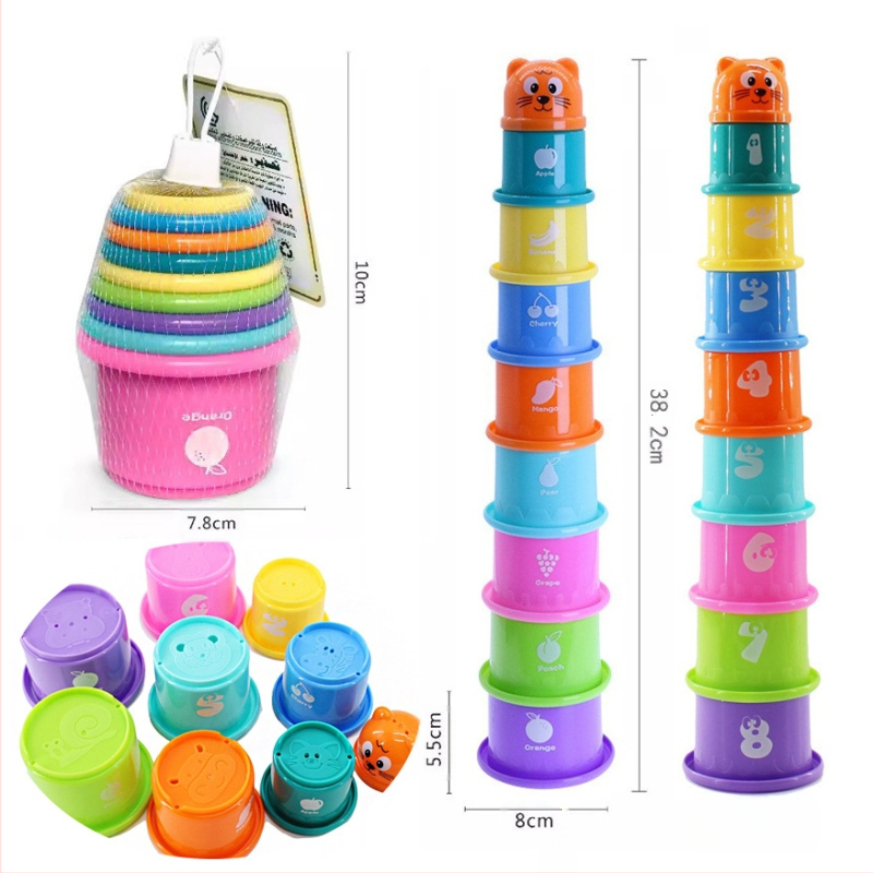 Bērnu krāsaina sakrauta krūze, krāsaina kognitīvi sakrauta krūze, mazuļa izglītojoša agrīnā izglītība, mazuļa praktiskas smadzeņu rotaļlietas