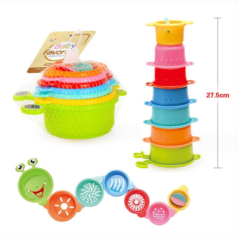 Bērnu krāsaina sakrauta krūze, krāsaina kognitīvi sakrauta krūze, mazuļa izglītojoša agrīnā izglītība, mazuļa praktiskas smadzeņu rotaļlietas