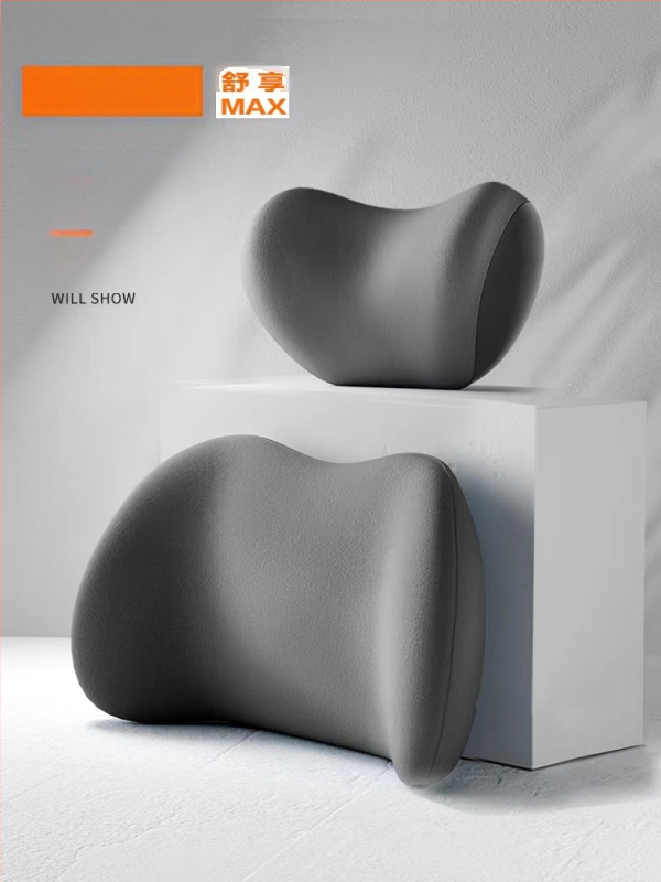 Vasarinė kvėpuojanti zomšos automobilio galvos atrama iš atminties putų kaklo pagalvė juosmens atlošo keturių metų laikų juosmens pagalvė sėdynės pagalvėlė atspausdintas logotipas