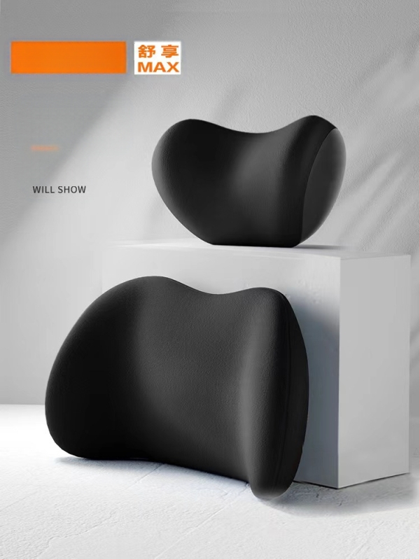 Vasarinė kvėpuojanti zomšos automobilio galvos atrama iš atminties putų kaklo pagalvė juosmens atlošo keturių metų laikų juosmens pagalvė sėdynės pagalvėlė atspausdintas logotipas