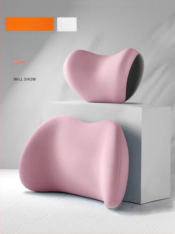 Vasarinė kvėpuojanti zomšos automobilio galvos atrama iš atminties putų kaklo pagalvė juosmens atlošo keturių metų laikų juosmens pagalvė sėdynės pagalvėlė atspausdintas logotipas