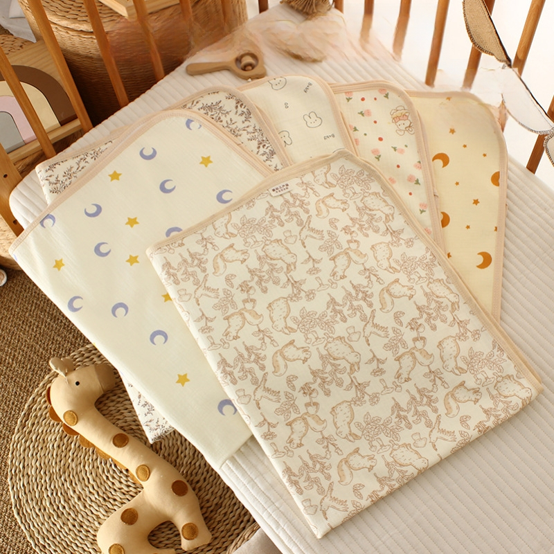 Cukraus vatos marlės vystyklų pagalvėlė kūdikiui, bambuko pluošto, vandeniui atsparus čiužinys kūdikiams, plaunama patalynė kūdikiui