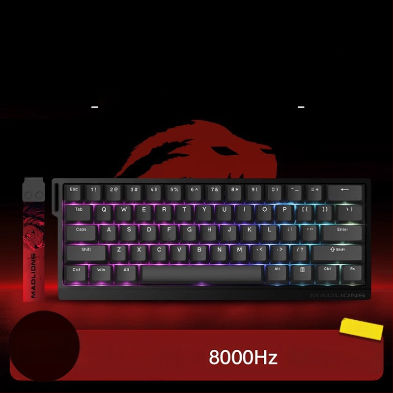 Kuumühendusega 68-minutilise viivitusega eSports HED60 klaviatuur, magnetiline telg, täisklahv, 68 klahvi, madal klahvistik, MA61