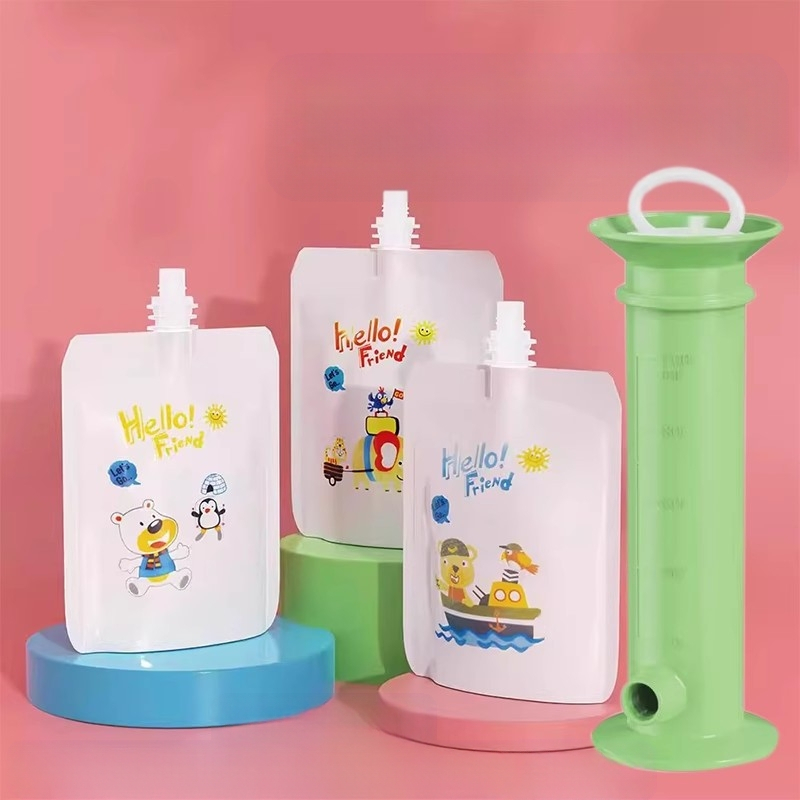 Lihtne süstlatüüpi imikutoidu täiteaine, imikutoidu püree koti jagaja, imikutoidu jagamise vidin