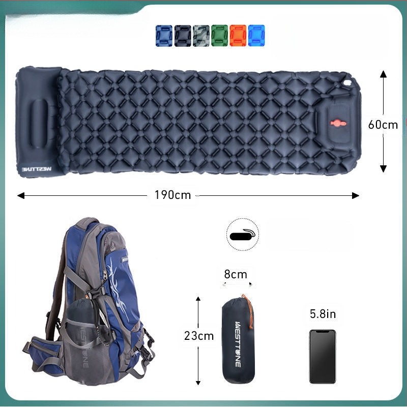 J1U.Westtune īpaši viegls piepūšams matracis āra kempinga stila telts guļampaklājs sabiezināts ērts gaisa spilvens vienas personas aizsardzība