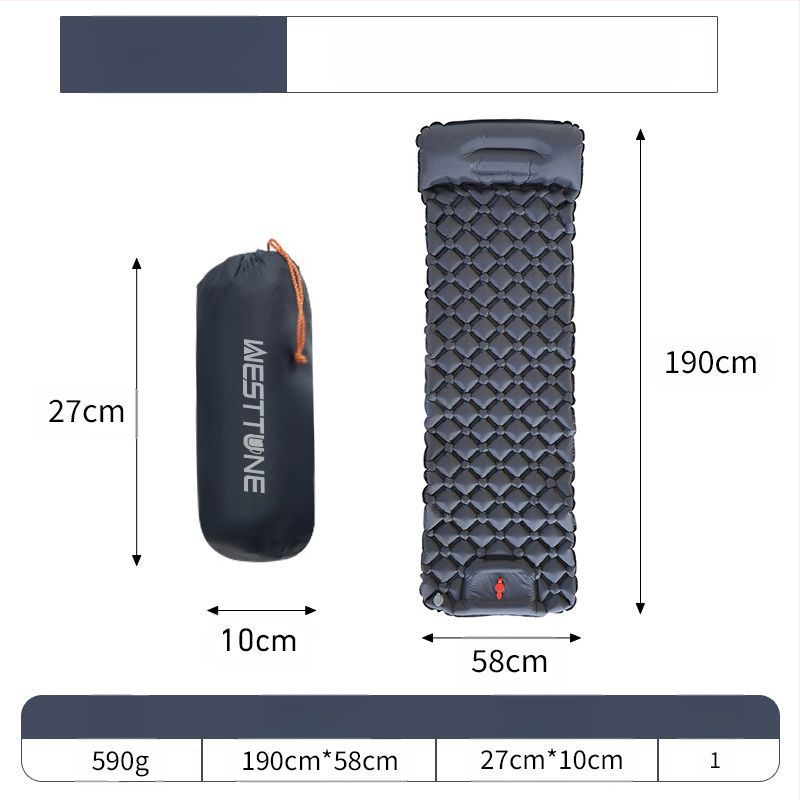J1U.Westtune īpaši viegls piepūšams matracis āra kempinga stila telts guļampaklājs sabiezināts ērts gaisa spilvens vienas personas aizsardzība