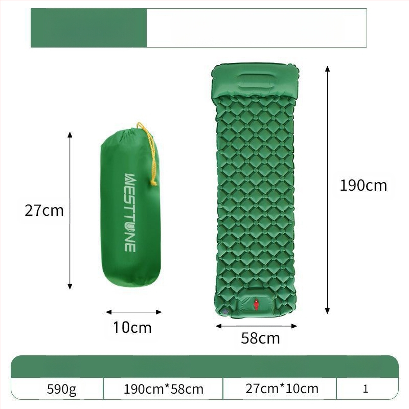 J1U.Westtune īpaši viegls piepūšams matracis āra kempinga stila telts guļampaklājs sabiezināts ērts gaisa spilvens vienas personas aizsardzība
