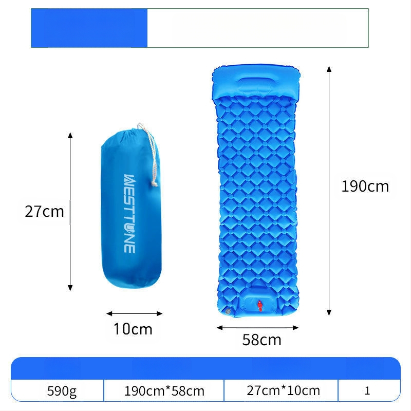 J1U.Westtune īpaši viegls piepūšams matracis āra kempinga stila telts guļampaklājs sabiezināts ērts gaisa spilvens vienas personas aizsardzība