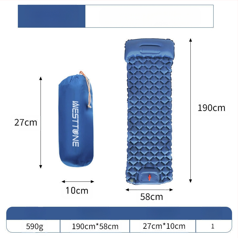J1U.Westtune īpaši viegls piepūšams matracis āra kempinga stila telts guļampaklājs sabiezināts ērts gaisa spilvens vienas personas aizsardzība