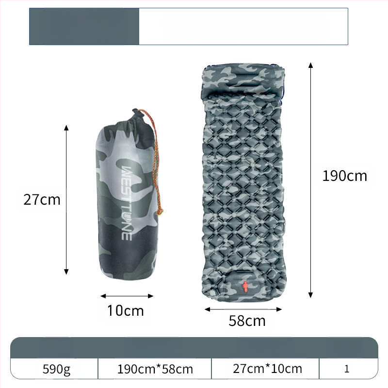 J1U.Westtune īpaši viegls piepūšams matracis āra kempinga stila telts guļampaklājs sabiezināts ērts gaisa spilvens vienas personas aizsardzība