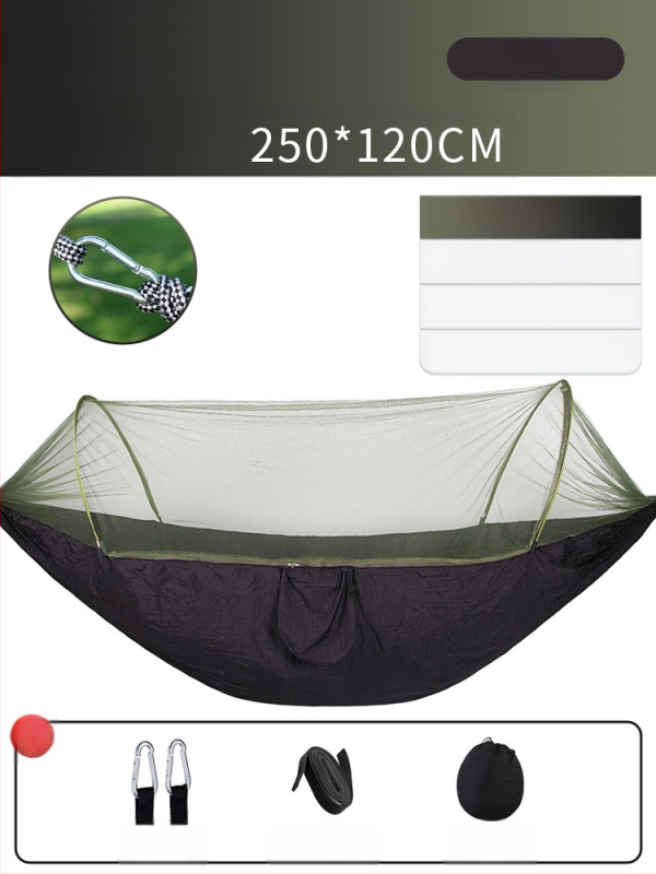 Kempinga šūpuļtīkls āra lietošanai ar pretapgāšanās funkciju, vasaras vienvietīgs un divvietīgs kempinga artefakts ar moskītu tīklu, mājsaimniecības šūpuļtīkls pret odiem