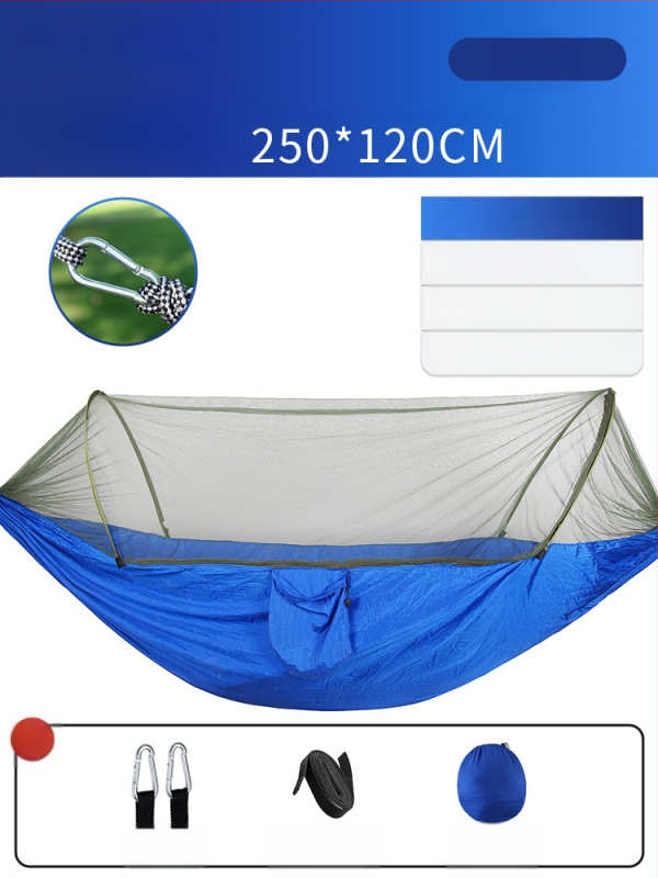 Kempinga šūpuļtīkls āra lietošanai ar pretapgāšanās funkciju, vasaras vienvietīgs un divvietīgs kempinga artefakts ar moskītu tīklu, mājsaimniecības šūpuļtīkls pret odiem