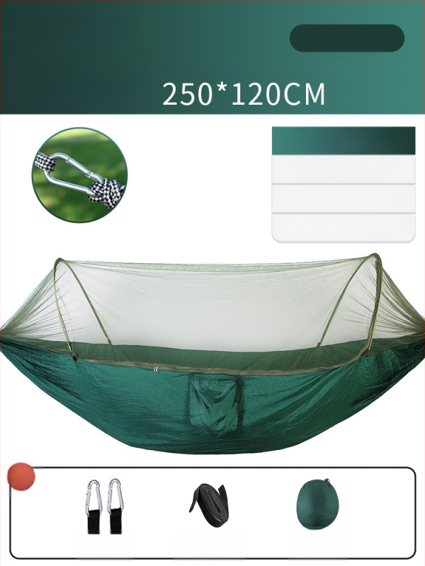 Kempinga šūpuļtīkls āra lietošanai ar pretapgāšanās funkciju, vasaras vienvietīgs un divvietīgs kempinga artefakts ar moskītu tīklu, mājsaimniecības šūpuļtīkls pret odiem