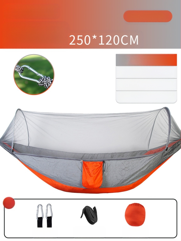 Kempinga šūpuļtīkls āra lietošanai ar pretapgāšanās funkciju, vasaras vienvietīgs un divvietīgs kempinga artefakts ar moskītu tīklu, mājsaimniecības šūpuļtīkls pret odiem