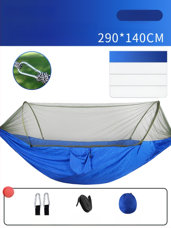 Kempinga šūpuļtīkls āra lietošanai ar pretapgāšanās funkciju, vasaras vienvietīgs un divvietīgs kempinga artefakts ar moskītu tīklu, mājsaimniecības šūpuļtīkls pret odiem