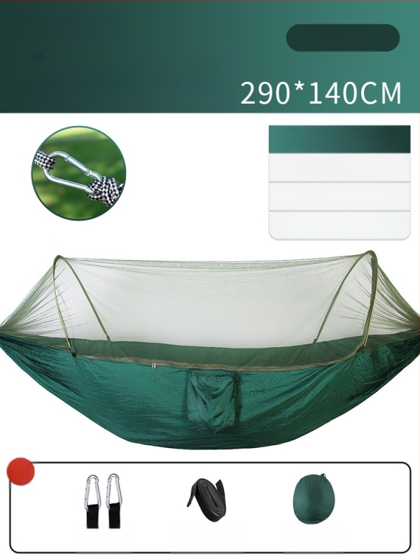 Kempinga šūpuļtīkls āra lietošanai ar pretapgāšanās funkciju, vasaras vienvietīgs un divvietīgs kempinga artefakts ar moskītu tīklu, mājsaimniecības šūpuļtīkls pret odiem