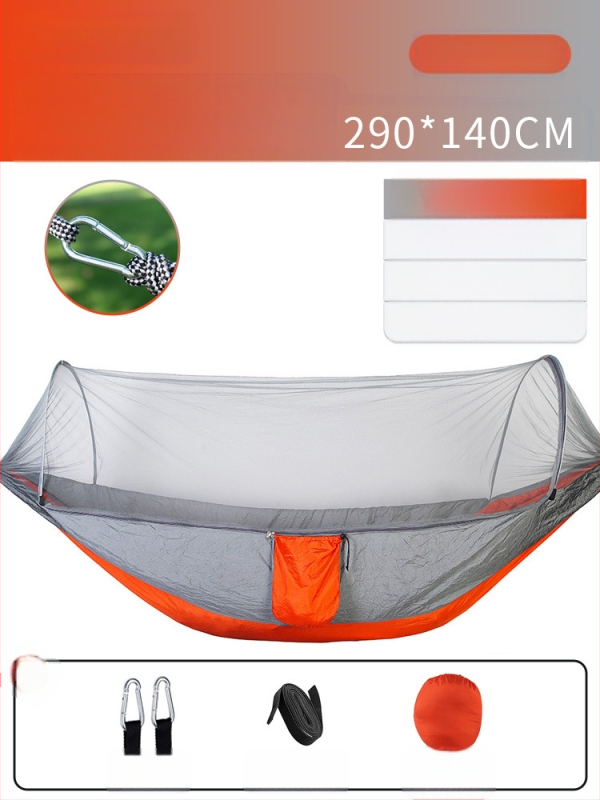 Kempinga šūpuļtīkls āra lietošanai ar pretapgāšanās funkciju, vasaras vienvietīgs un divvietīgs kempinga artefakts ar moskītu tīklu, mājsaimniecības šūpuļtīkls pret odiem
