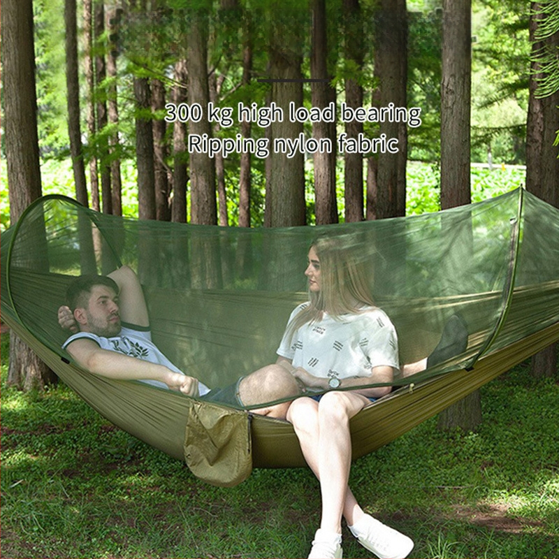 Kempinga šūpuļtīkls āra lietošanai ar pretapgāšanās funkciju, vasaras vienvietīgs un divvietīgs kempinga artefakts ar moskītu tīklu, mājsaimniecības šūpuļtīkls pret odiem