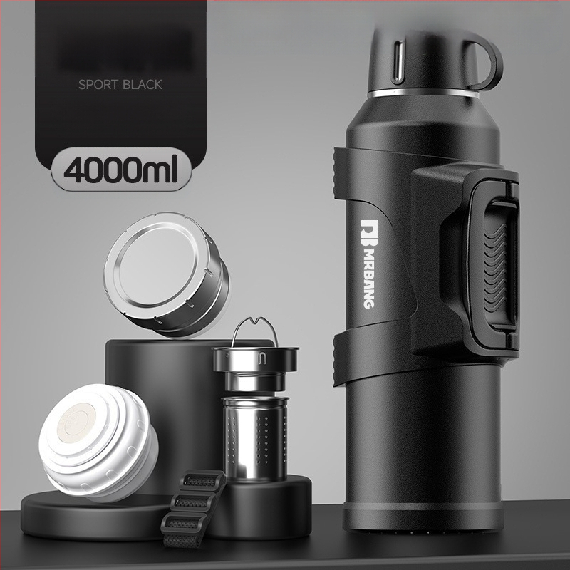 Termosas 316 Lauko didelės talpos termosas Nešiojamas termosas Automobiliui su arbatos dėžutės filtru Arbatos termosas