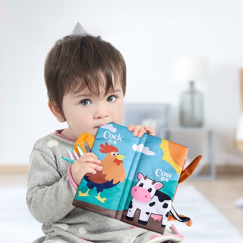 Tarpvalstybinė vaikų uodegos audinio knyga, edukacinė žaislų knyga, negali suplėšyti kūdikio audinio knygos žiedo popieriaus, nušvitimo knyga, ankstyvojo ugdymo žaislai