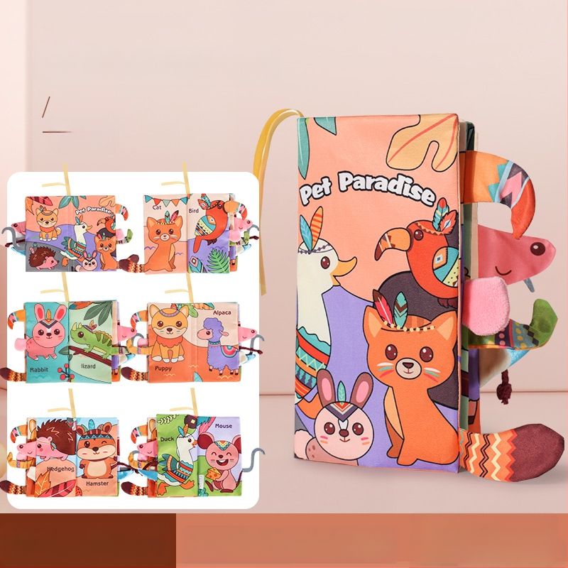 Tarpvalstybinė vaikų uodegos audinio knyga, edukacinė žaislų knyga, negali suplėšyti kūdikio audinio knygos žiedo popieriaus, nušvitimo knyga, ankstyvojo ugdymo žaislai