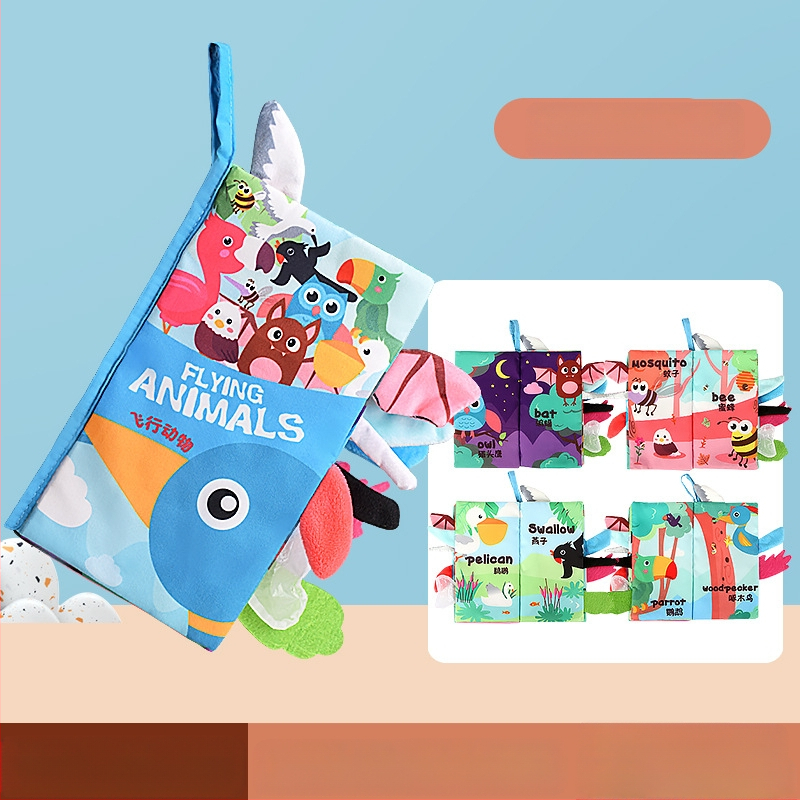 Tarpvalstybinė vaikų uodegos audinio knyga, edukacinė žaislų knyga, negali suplėšyti kūdikio audinio knygos žiedo popieriaus, nušvitimo knyga, ankstyvojo ugdymo žaislai