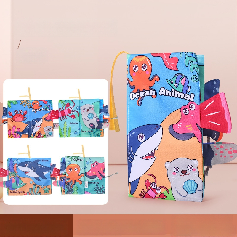 Tarpvalstybinė vaikų uodegos audinio knyga, edukacinė žaislų knyga, negali suplėšyti kūdikio audinio knygos žiedo popieriaus, nušvitimo knyga, ankstyvojo ugdymo žaislai