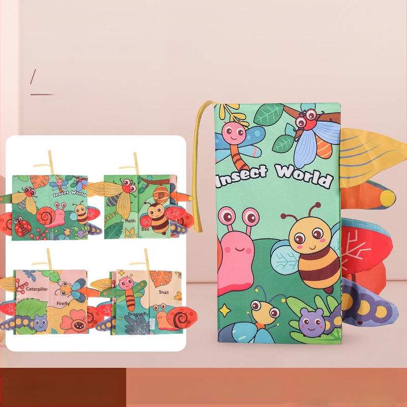 Tarpvalstybinė vaikų uodegos audinio knyga, edukacinė žaislų knyga, negali suplėšyti kūdikio audinio knygos žiedo popieriaus, nušvitimo knyga, ankstyvojo ugdymo žaislai