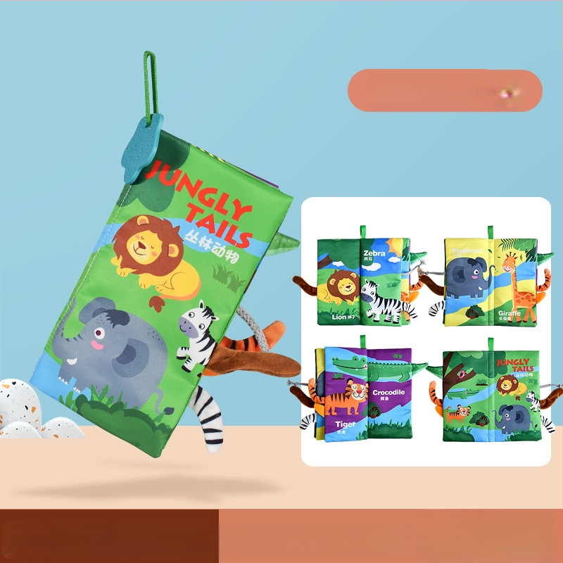 Tarpvalstybinė vaikų uodegos audinio knyga, edukacinė žaislų knyga, negali suplėšyti kūdikio audinio knygos žiedo popieriaus, nušvitimo knyga, ankstyvojo ugdymo žaislai