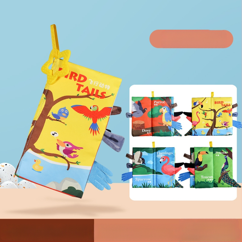 Tarpvalstybinė vaikų uodegos audinio knyga, edukacinė žaislų knyga, negali suplėšyti kūdikio audinio knygos žiedo popieriaus, nušvitimo knyga, ankstyvojo ugdymo žaislai